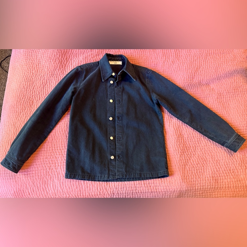Men's Casual Button Down Shirt - Dark Blue